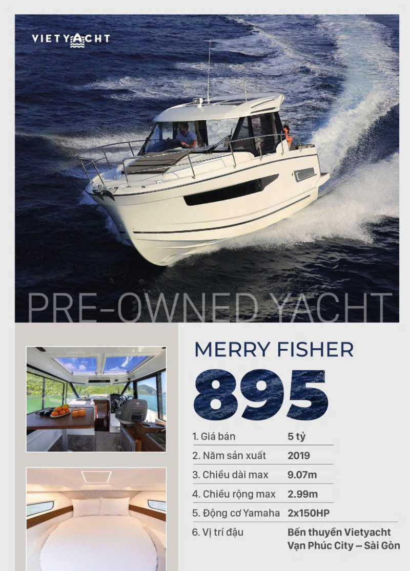 Bán du thuyền Merry Fisher 895